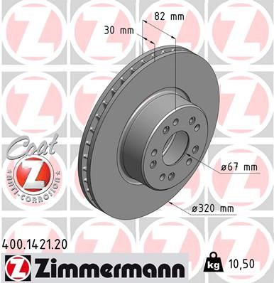 Brake Disc ZIMMERMANN 400.1421.20