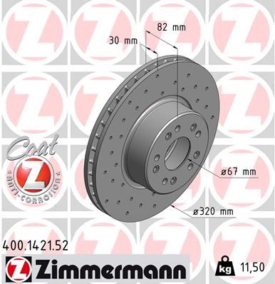 ZIMMERMANN 400.1421.52 Brake Disc