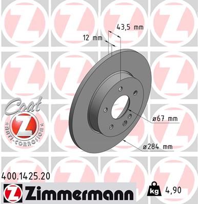 Brake Disc ZIMMERMANN 400.1425.20