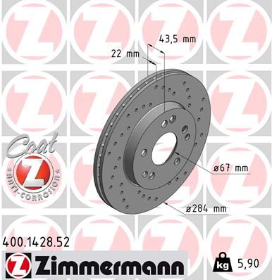 Brake Disc ZIMMERMANN 400.1428.52