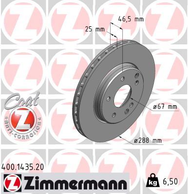 ZIMMERMANN 400.1435.20 Brake Disc