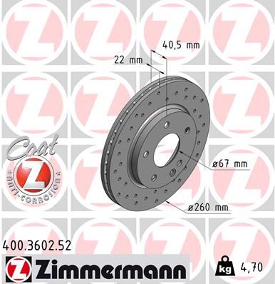 Brake Disc ZIMMERMANN 400.3602.52