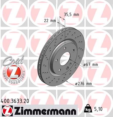 Brake Disc ZIMMERMANN 400.3633.20