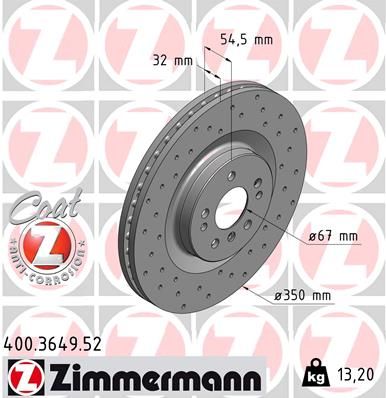 Brake Disc ZIMMERMANN 400.3649.52