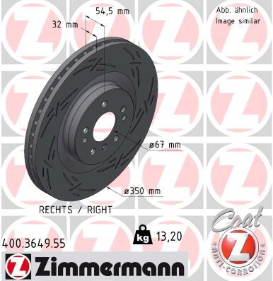 Brake Disc ZIMMERMANN 400.3649.55