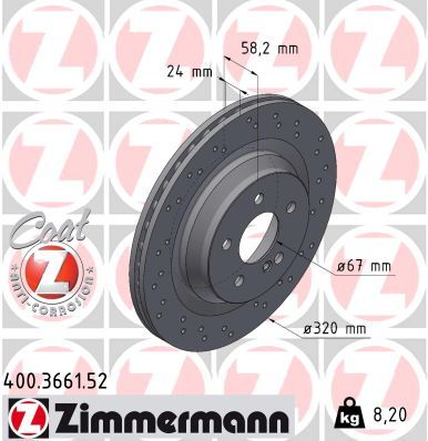 ZIMMERMANN 400.3661.52 Brake Disc