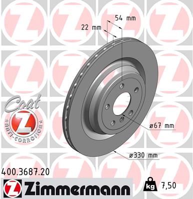 ZIMMERMANN 400.3687.20 Brake Disc