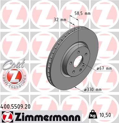 Brake Disc ZIMMERMANN 400.5509.20