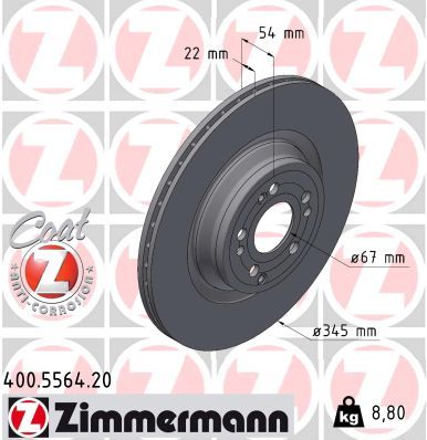 Brake Disc ZIMMERMANN 400.5564.20