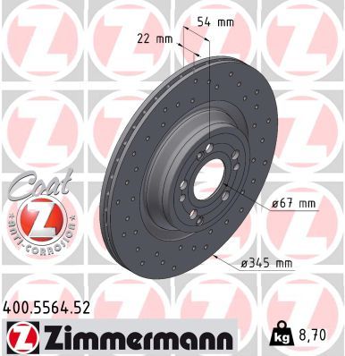 Brake Disc ZIMMERMANN 400.5564.52