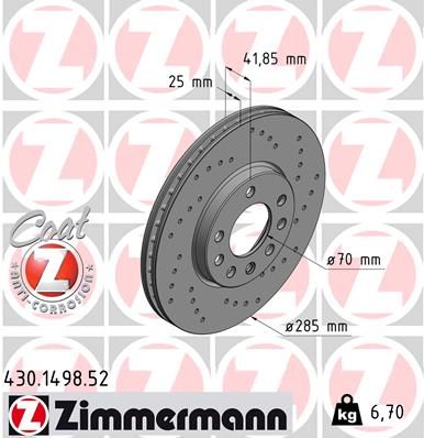 ZIMMERMANN 430.1498.52 Brake Disc