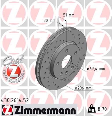 ZIMMERMANN 430.2614.52 Brake Disc