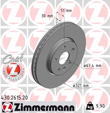 Brake Disc ZIMMERMANN 430.2615.20