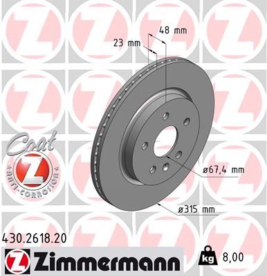 ZIMMERMANN 430.2618.20 Brake Disc