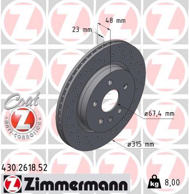 ZIMMERMANN 430.2618.52 Brake Disc