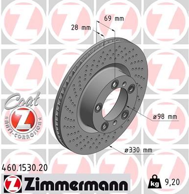 Brake Disc ZIMMERMANN 460.1530.20
