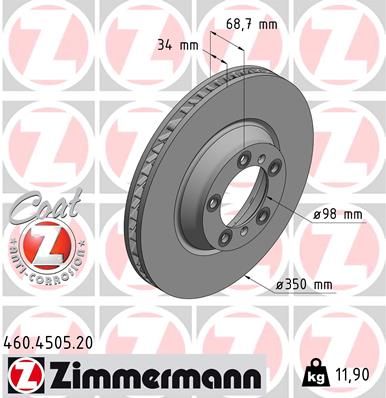 Brake Disc ZIMMERMANN 460.4505.20
