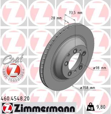 Brake Disc ZIMMERMANN 460.4548.20