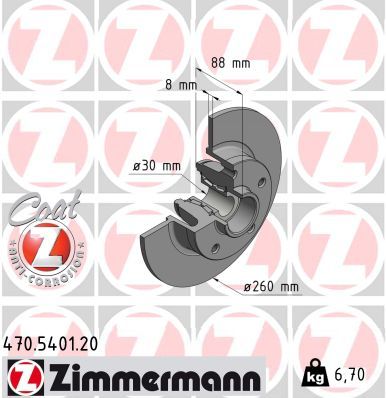 ZIMMERMANN 470.5401.00 Brake Disc