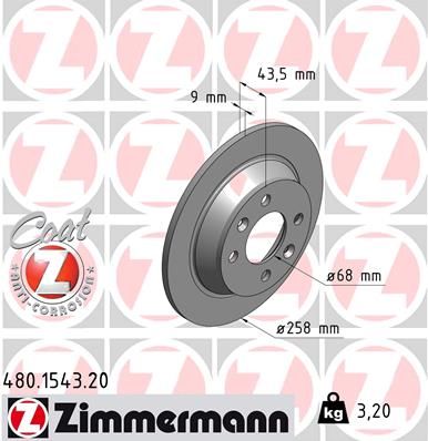 Brake Disc ZIMMERMANN 480.1543.20