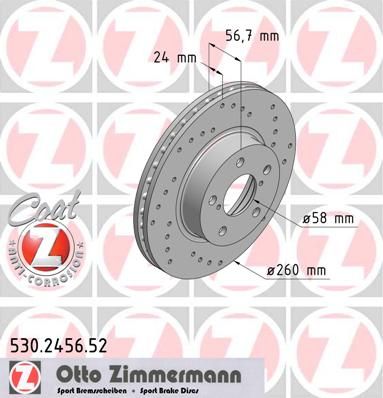 Brake Disc ZIMMERMANN 530.2456.52