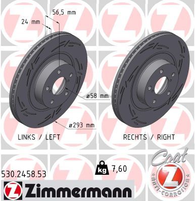Brake Disc ZIMMERMANN 530.2458.53