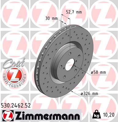 Brake Disc ZIMMERMANN 530.2462.52
