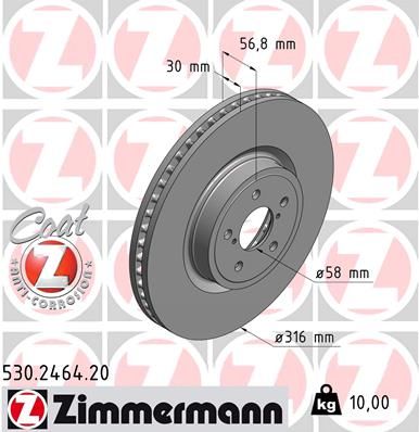 Brake Disc ZIMMERMANN 530.2464.20