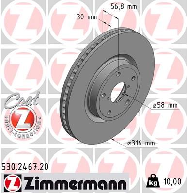 Brake Disc ZIMMERMANN 530.2467.20