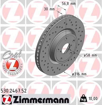 Brake Disc ZIMMERMANN 530.2467.52