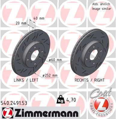 Brake Disc ZIMMERMANN 540.2491.53