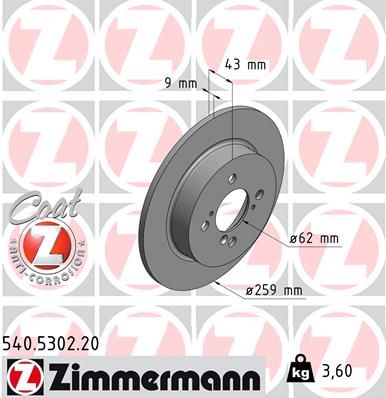 Brake Disc ZIMMERMANN 540.5302.20
