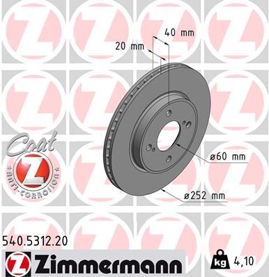 Brake Disc ZIMMERMANN 540.5312.20