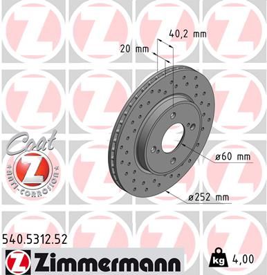 Brake Disc ZIMMERMANN 540.5312.52