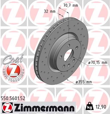 ZIMMERMANN 550.5601.52 Brake Disc
