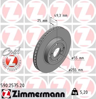 ZIMMERMANN 590.2575.20 Brake Disc