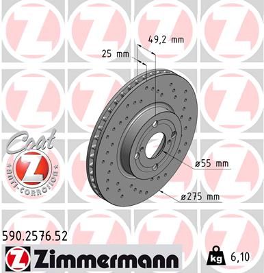 Brake Disc ZIMMERMANN 590.2576.52
