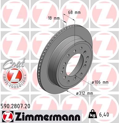 Brake Disc ZIMMERMANN 590.2807.20