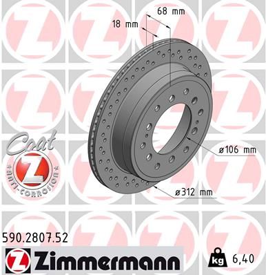 Brake Disc ZIMMERMANN 590.2807.52