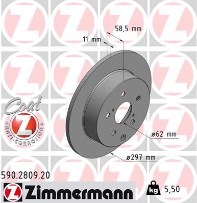 ZIMMERMANN 590.2809.20 Brake Disc