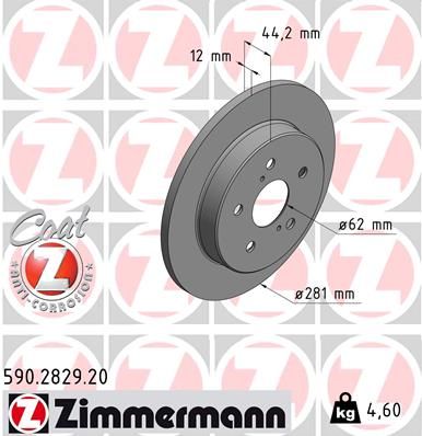 ZIMMERMANN 590.2829.20 Brake Disc