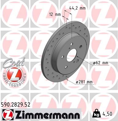 ZIMMERMANN 590.2829.52 Brake Disc