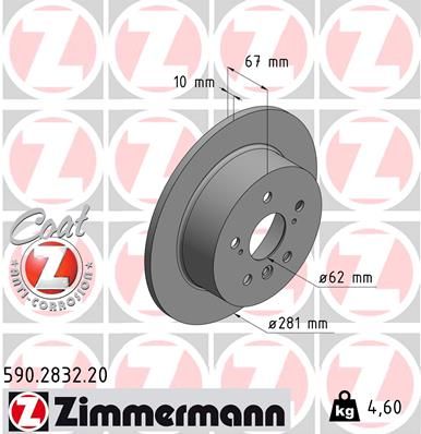 ZIMMERMANN 590.2832.20 Brake Disc