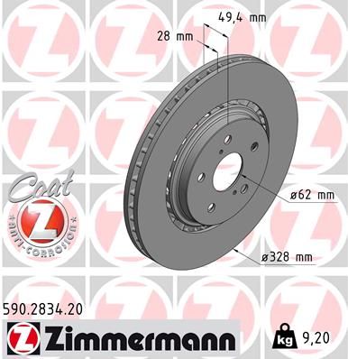 ZIMMERMANN 590.2834.20 Brake Disc