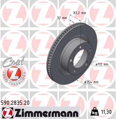 Brake Disc ZIMMERMANN 590.2835.20