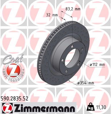 ZIMMERMANN 590.2835.52 Brake Disc