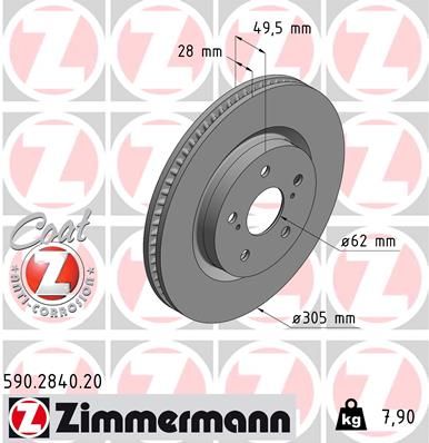 ZIMMERMANN 590.2840.20 Brake Disc