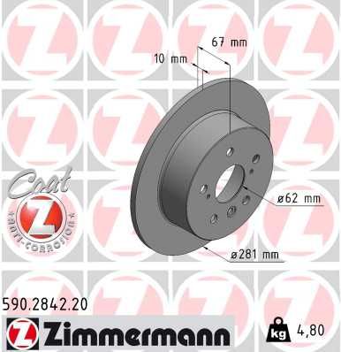 Brake Disc ZIMMERMANN 590.2842.20