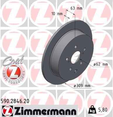 ZIMMERMANN 590.2846.20 Brake Disc