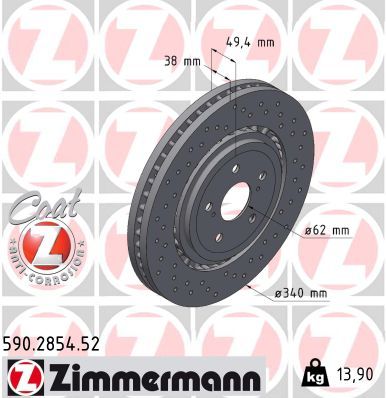Brake Disc ZIMMERMANN 590.2854.52